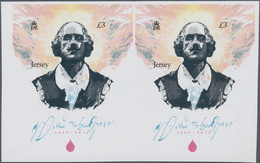 Thematik: Druck-Dichter / Printing-poets: 2014, JERSEY: 450th Birthday Of William Shakespeare £3 In - Scrittori