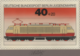 Thematik: Eisenbahn / Railway: 1975, Bund, Fast Identischer Künstlerentwurf (27x16,5) Von Prof. H.Sc - Trains