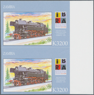 Thematik: Eisenbahn / Railway: 1999, ZAMBIA: International Stamp Exhibition IBRA In Nuremberg Comple - Trains