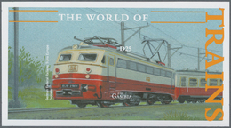 Thematik: Eisenbahn / Railway: 2003, The Gambia. IMPERFORATE Souvenir Sheet For The Issue "The World - Treinen