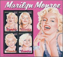 Thematik: Film / Film: 2004, The Gambia. IMPERFORATE Miniature Sheet Of 4 For The Issue "Marilyn Mon - Cinéma