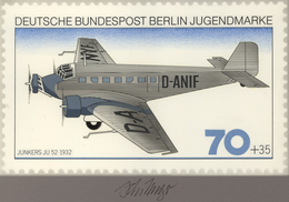 Thematik: Flugzeuge, Luftfahrt / Airoplanes, Aviation: 1979, Berlin Nicht Angenommener Künstlerentwu - Aviones