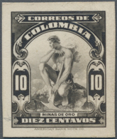 Thematik: Gold / Gold: 1935, COLOMBIA: Industry 10c. 'Gold Digger' (gold Mining) Photographic PROOF - Sin Clasificación