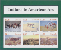 Thematik: Indianer / Native American: 2004, GRENADA: Indians In American Art Complete Set Of Six Wit - Non Classificati