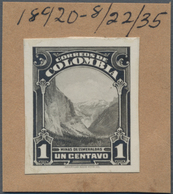 Thematik: Mineralien / Minerals: 1935, COLOMBIA: Industry Prepared But Not Realised 1c. Stamp 'Emera - Minerals