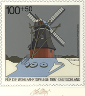 Thematik: Mühlen / Mills: 1997, Bund, Nicht Angenommener Künstlerentwurf (21,5x21,5) Von Prof. H.Sch - Windmills
