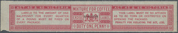 Thematik: Nahrung-Kaffee / Food-coffee: 1890 (ca.), GREAT BRITAIN/IRELAND: Revenue Stamp 'MIXTURE FO - Levensmiddelen
