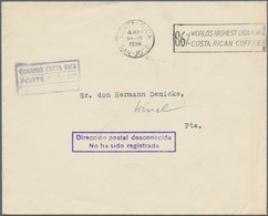 Thematik: Nahrung-Kaffee / Food-coffee: 1938 (4.3.), COSTA RICA: Stampless Official Cover Locally Us - Alimentation