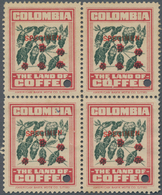 Thematik: Nahrung-Kaffee / Food-coffee: 1940 (ca.), COLOMBIA: ESSAY Block Of Four For A Prepared Sta - Alimentation