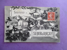 CPA 37 SEMBLANCAY SOUVENIR FANTAISIE FLEURS - Semblançay