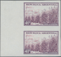 Thematik: Nahrung-Zucker / Food-sugar: 1936, ARGENTINA: Definitive Issue 40c. 'SUGAR CANE' Violet/ro - Food