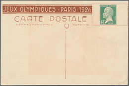 Thematik: Olympische Spiele / Olympic Games: 1924, France. Private Picture Postcard 15c Pasteur "Jeu - Andere & Zonder Classificatie