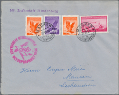 Thematik: Olympische Spiele / Olympic Games: 1936, Olympiafahrt Cover From Liechtenstein With Valuab - Sonstige & Ohne Zuordnung