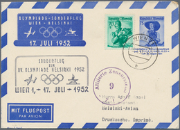 Thematik: Olympische Spiele / Olympic Games: 1952 (16.7.), AUSTRIA: Private Airmail Lettersheet Cost - Sonstige & Ohne Zuordnung