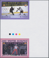 Thematik: Olympische Spiele / Olympic Games: 2002, ZAMBIA: Winter Olympics Salt Lake City Complete S - Other & Unclassified