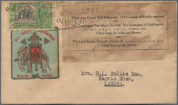 Thematik: Pfadfinder / Boy Scouts: 1937 "All India Jamboree" In Delhi: Special Illustrated Envelope, - Altri & Non Classificati