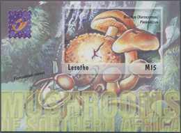 Thematik: Pilze / Mushrooms: 2001, Lesotho. Imperforate Souvenir Sheet (1 Value) From The Issue "Mus - Paddestoelen