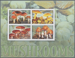 Thematik: Pilze / Mushrooms: 2005, Dominica. Imperforate Miniature Sheet Of 4 For The Series "Birds - Mushrooms