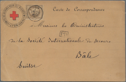 Thematik: Rotes Kreuz / Red Cross: 1870 Printed Postcard For The "Comité De Secours Pour Les Blessés - Croce Rossa