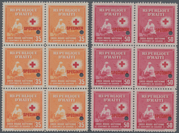 Thematik: Rotes Kreuz / Red Cross: 1945, HAITI: Red Cross 35c. Orange/red And 50c. Rose/red Blocks O - Cruz Roja