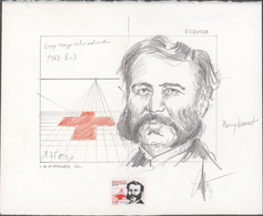 Thematik: Rotes Kreuz / Red Cross: 2013, Monaco. Original Artist's Drawing For The Stamp "150 Years - Rode Kruis