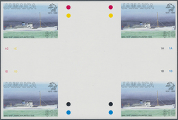 Thematik: Schiffe / Ships: 1999, Jamaica. IMPERFORATE Cross Gutter Block Of 4 For The $10 Value Of T - Bateaux