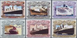 Thematik: Schiffe / Ships: 2004, GRENADA-CARRIACOU: Ocean Liners Complete IMPERFORATE Set Of Six (Ti - Ships