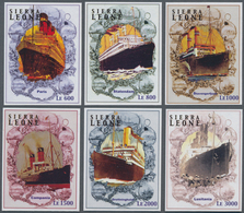 Thematik: Schiffe / Ships: 2004, Sierra Leone. Complete Set "Passenger Ships" (6 Values) In IMPERFOR - Ships