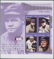 Thematik: Sport-Baseball / Sport-baseball: 2004, GRENADA: American Baseball Player 'Babe Ruth' IMPER - Honkbal