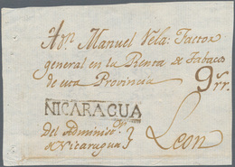 Thematik: Tabak / Tobacco: 1810 (ca.), NICARAGUA: Pre-philatelic Entire (front Only) Used With Singl - Tabak