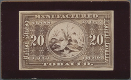 Thematik: Tabak / Tobacco: 1920 (ca.), USA: United States Internal Revenue For 'Manufactured TOBACCO - Tabac