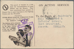 Thematik: Tabak / Tobacco: 1943 (8.1.), CANADA: On Active Service Christmas Postcard With Advert. 'B - Tabac