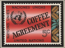 Thematik: Tabak / Tobacco: 1966, UN NEW YORK: Colourful Original Handpainted Artwork (270 X 200 Mm) - Tabacco