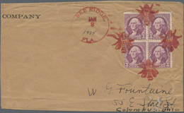 Thematik: Tiere-Bienen / Animals-bees: 1934 (8.1.), USA: Washington 3c. Violet Block Of Four Used On - Abejas