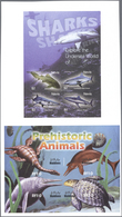 Thematik: Tiere-Fische / Animals-fishes: 2005, NEVIS And MALDIVES: Vertical Pair Of Two Different IM - Pesci