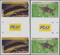 Thematik: Tiere-Fische / Animals-fishes: 2016, MAURITIUS: Freshwater Animals Complete Set Of Four (G - Peces