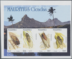 Thematik: Tiere-Insekten / Animals-insects: 2002, MAURITIUS: Cicadas Complete Set Of Four In Horizon - Autres & Non Classés