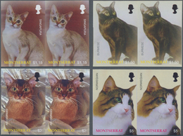 Thematik: Tiere-Katzen / Animals-cats: 2004, MONTSERRAT: Cats Complete Set Of Four (Singapura, Burme - Chats Domestiques