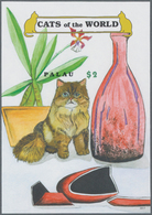 Thematik: Tiere-Katzen / Animals-cats: 2009, Palau. IMPERFORATE Souvenir Sheet For The Issue "Pet Ca - Chats Domestiques