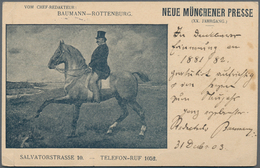 Thematik: Tiere-Pferde / Animals-horses: 1903, Bavaria. Private Postal Card 2 Pf Digit "Neue München - Chevaux