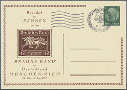 Thematik: Tiere-Pferde / Animals-horses: 1937, German Reich. Private Postal Card 6 Pf Hindenburg "Vi - Horses