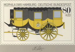 Thematik: Tiere-Pferdekutschen / Animals-horse Coaches: 1985, Bund, Original-Künstlerentwurf (26x15, - Caballos