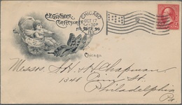 Thematik: Tiere-Schmetterlinge / Animals-butterflies: 1899/1915, USA: Two Covers Bearing Diff. 2c. S - Vlinders