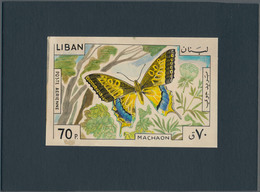 Thematik: Tiere-Schmetterlinge / Animals-butterflies: 1965, Libanon, Issue Butterflys, Artist Drawin - Mariposas