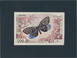 Thematik: Tiere-Schmetterlinge / Animals-butterflies: 1965, Libanon, Issue Butterflys, Artist Drawin - Farfalle