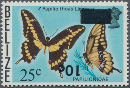 Thematik: Tiere-Schmetterlinge / Animals-butterflies: 1980, BELIZE: Butterfly 25c. 'Papilio Thoas' W - Vlinders