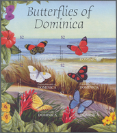 Thematik: Tiere-Schmetterlinge / Animals-butterflies: 2004, Dominica. Imperforate Miniature Sheet Of - Butterflies