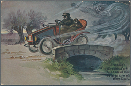 Thematik: Verkehr-Auto / Traffic-car: 1906, German Reich. Private Postcard 2p Germania "Automobile J - Coches