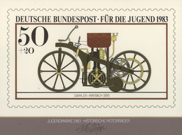 Thematik: Verkehr-Motorrad  / Traffic-motorcycle: 1983, Bund, Original-Künstlerentwurf (28x18) Von P - Motorbikes