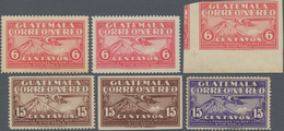 Thematik: Vulkane / Volcanoes: 1930, GUATEMALA: Domestic Airmail Stamp 6c. Rose 'airplane Over Agua - Volcanos